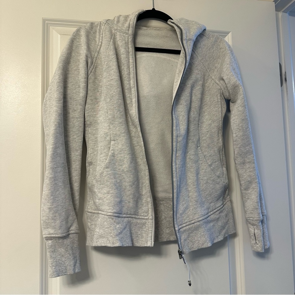 Light Gray Lululemon Scuba Full Zip Hoodie